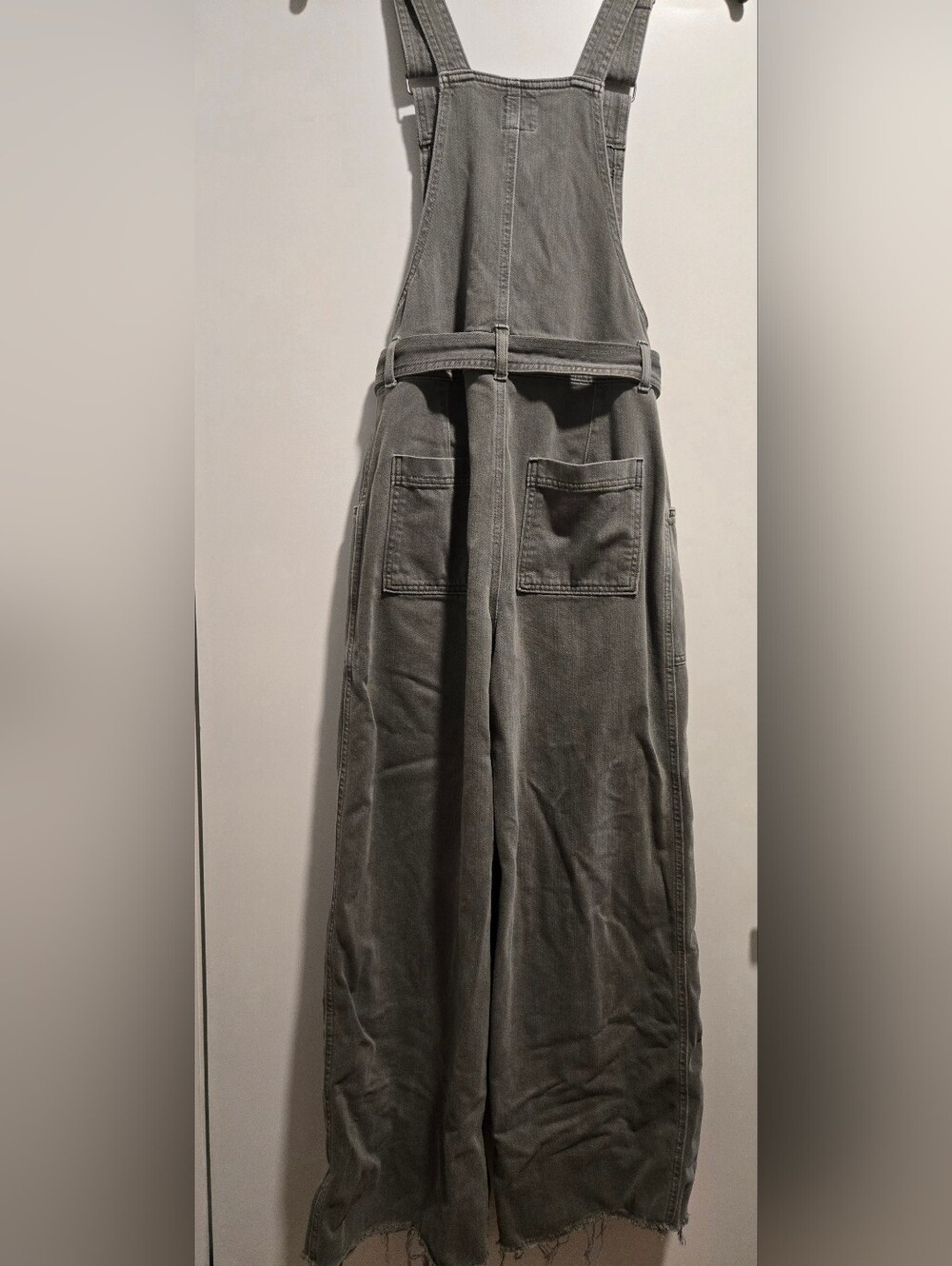 Aerie Green Denim Skater Pant Belted Overalls - Picture 6 of 11